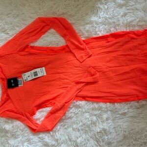 Ivy Park x Adidas Vibrant Orange Mesh Swim Coverup Dress